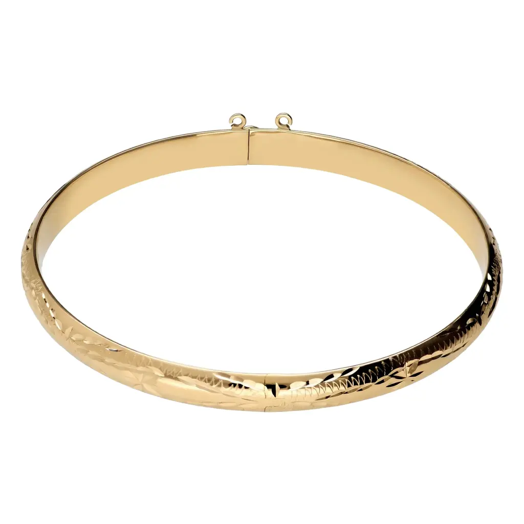 Pulsera Media Caña Talla Oro Amarillo