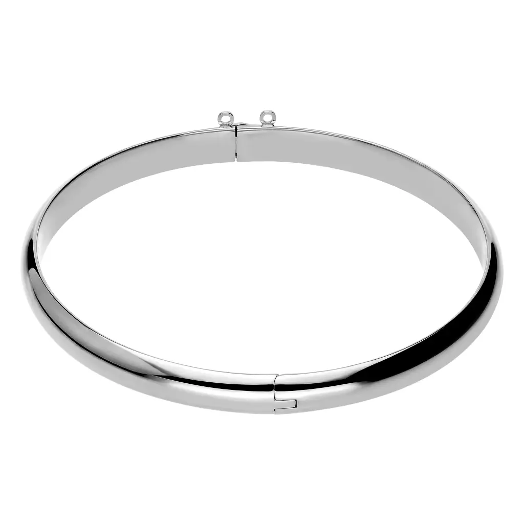 Pulsera Media Caña Lisa Oro Blanco