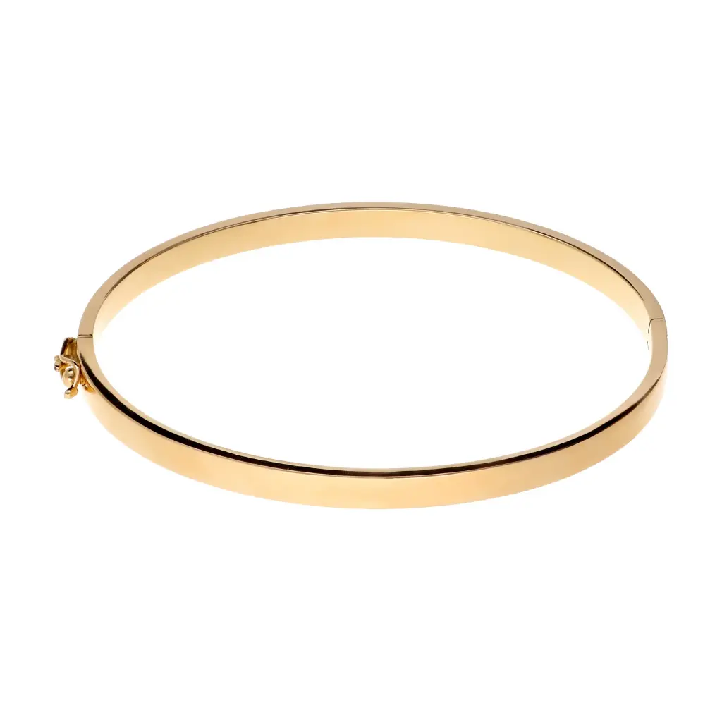 Pulsera Media Caña Tabla Lisa Oro Amarillo 