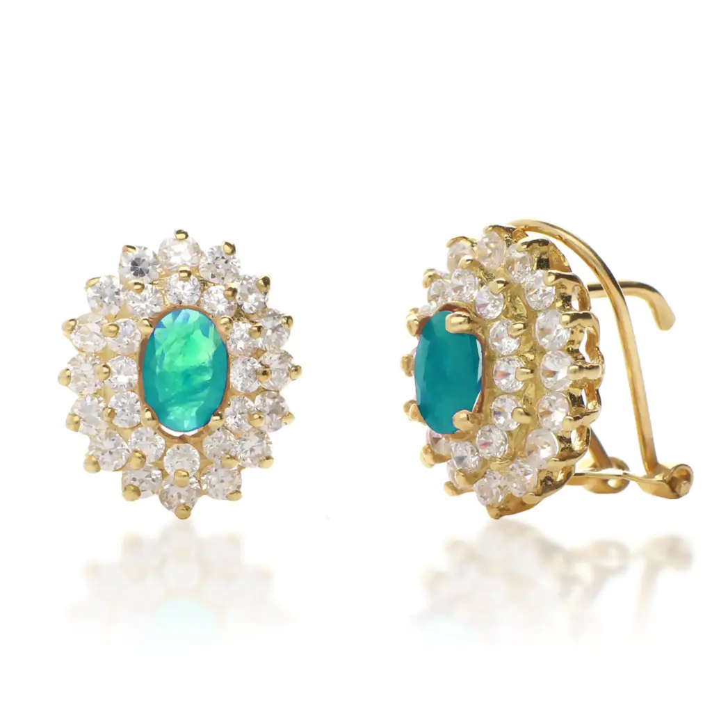 Pendientes Omega Engaste Oro Amarillo