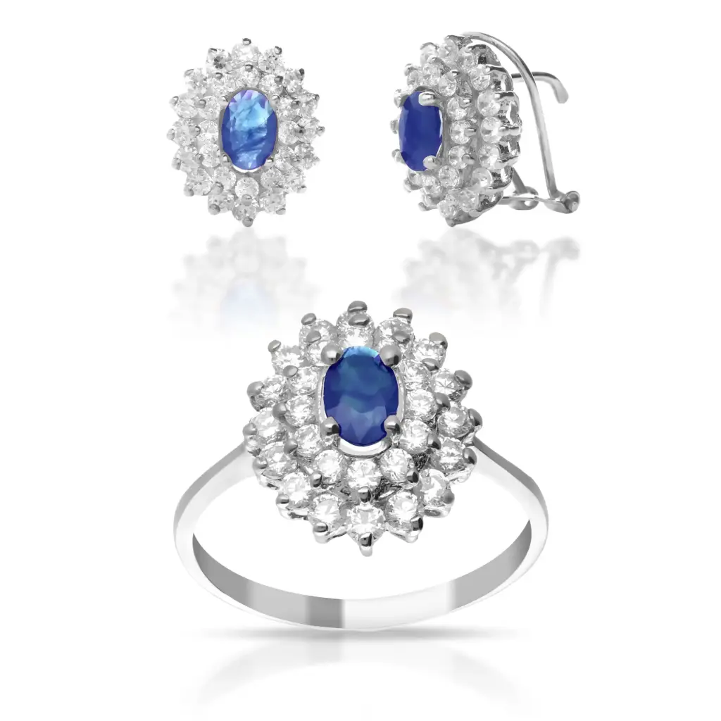 Juego Omega Zafiro Oro Blanco