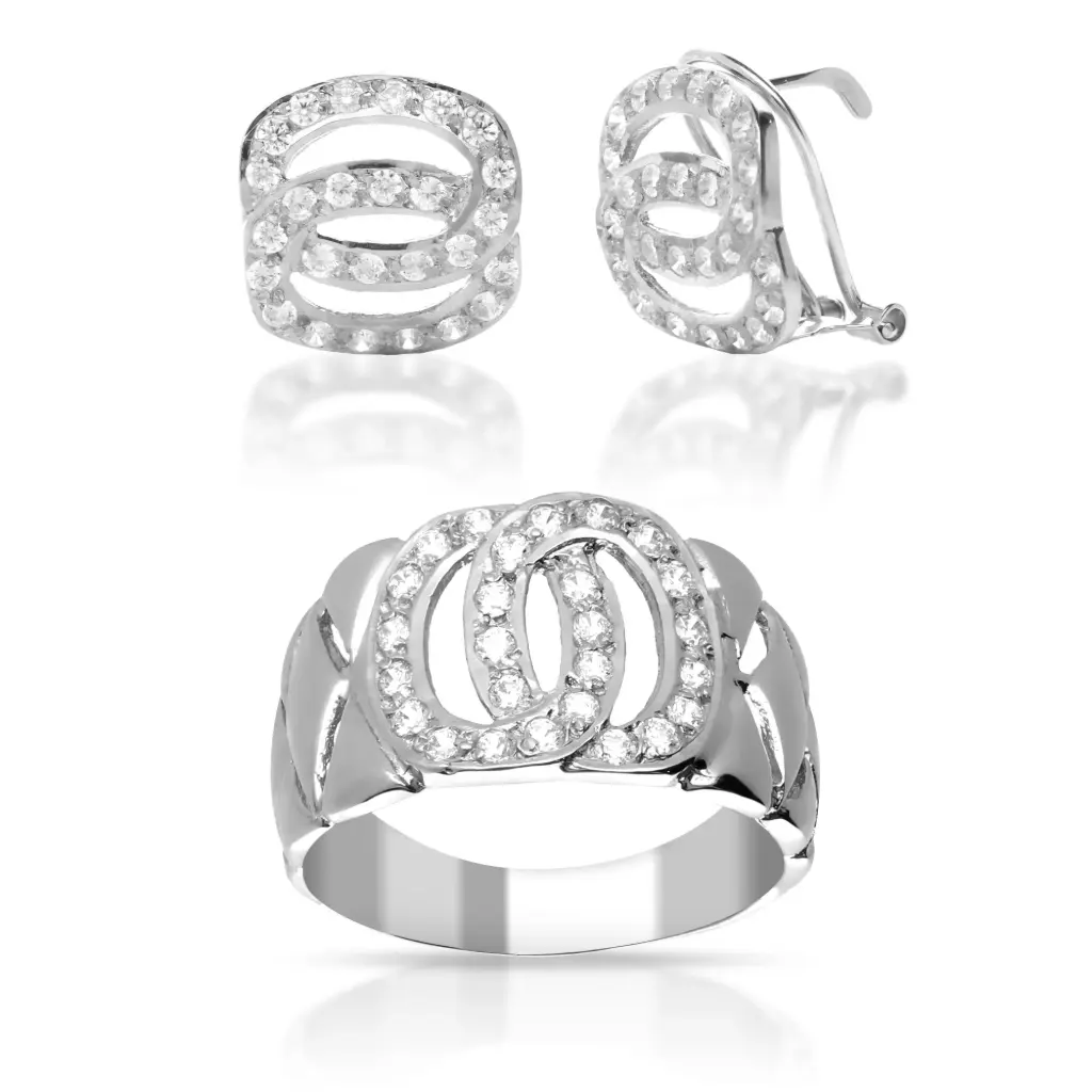 Juego Omega Circonita Oro Blanco