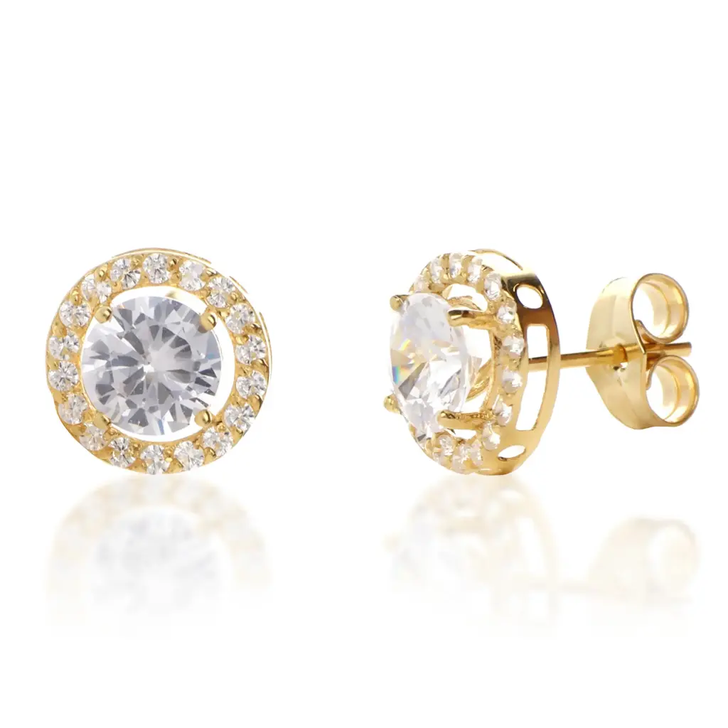 Pendientes Presión Engaste Oro Amarillo