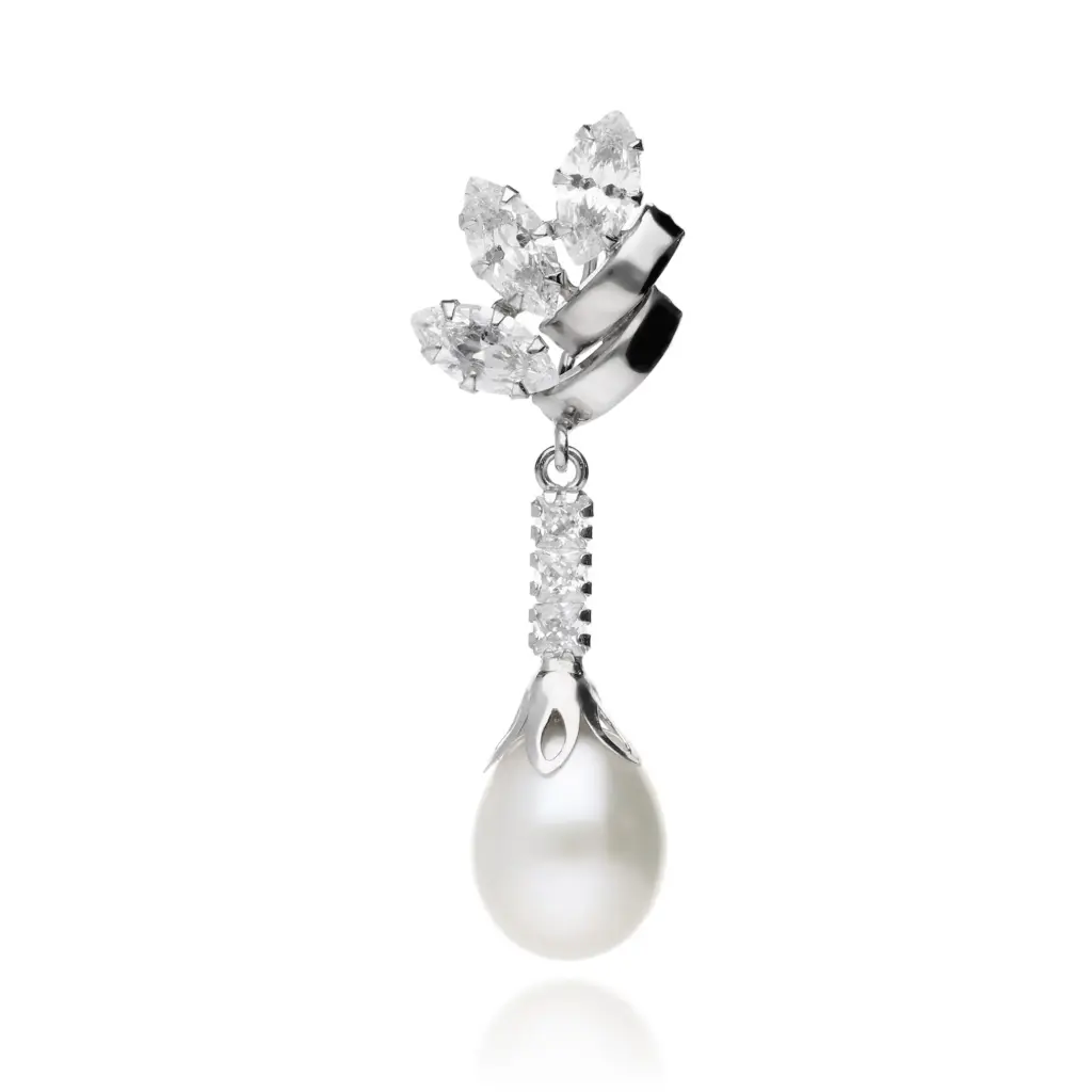 Colgante Perla Engaste Oro Blanco