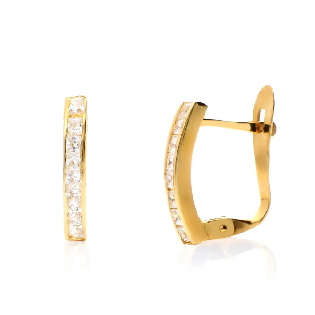 Pendientes Catalán Circonitas Oro Amarillo
