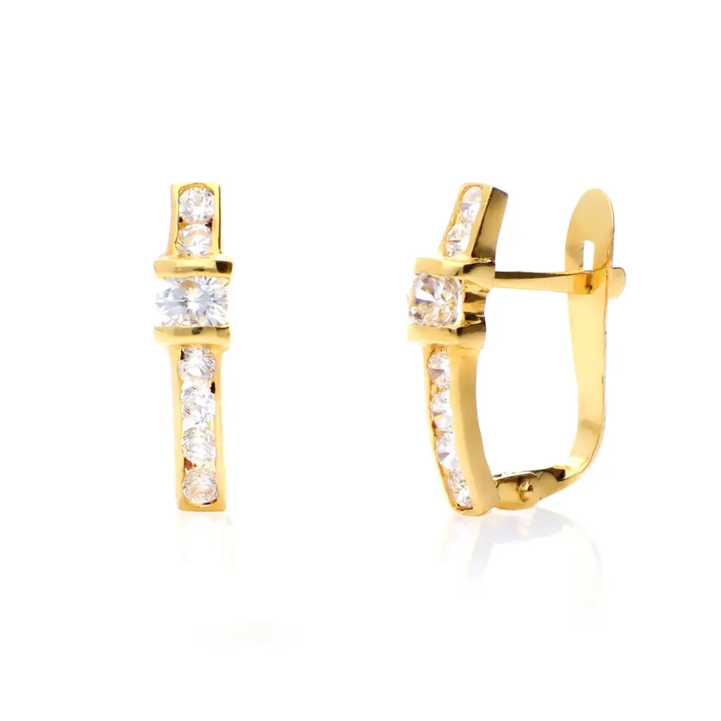 Pendientes Catalán Circonitas Oro Amarillo