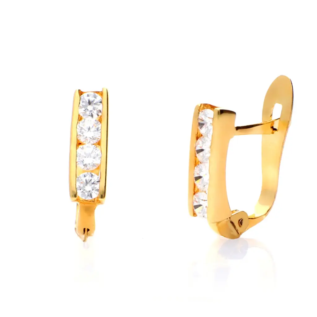 Pendientes Catalán Circonitas Oro Amarillo