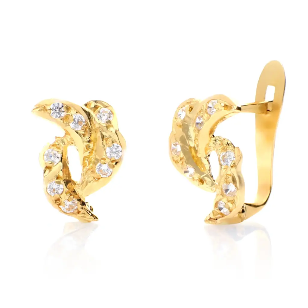Pendientes Catalán Circonitas Oro Amarillo