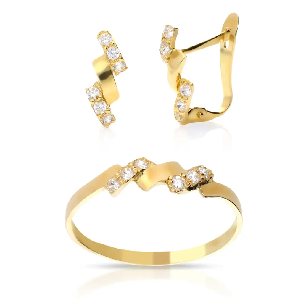 Juego Catalán Circonitas Oro Amarillo 