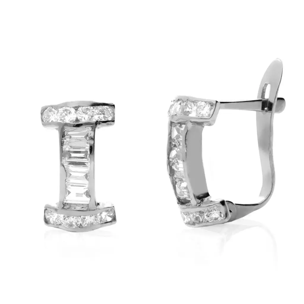 Pendientes Catalán Circonitas Oro Blanco