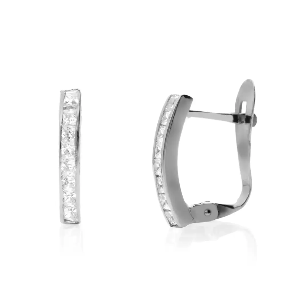 Pendientes Catalán Circonitas Oro Blanco