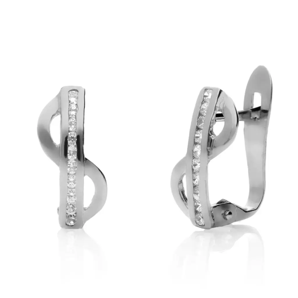 Pendientes Catalán Circonitas Oro Blanco
