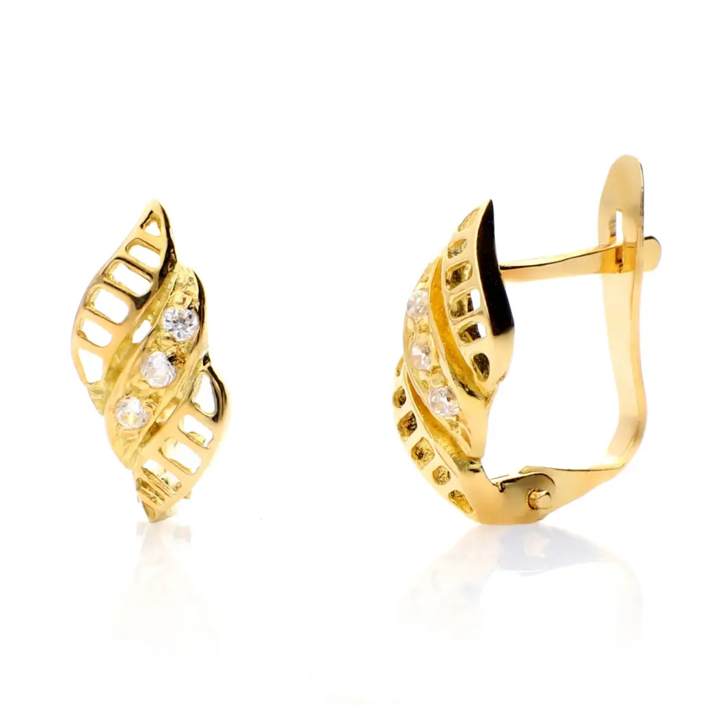 Pendientes Catalán Circonitas Oro Amarillo