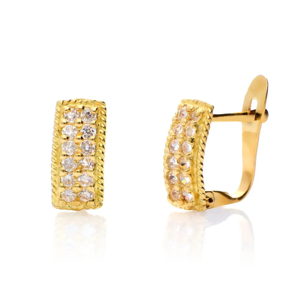 Pendientes Catalán Circonitas Oro Amarillo