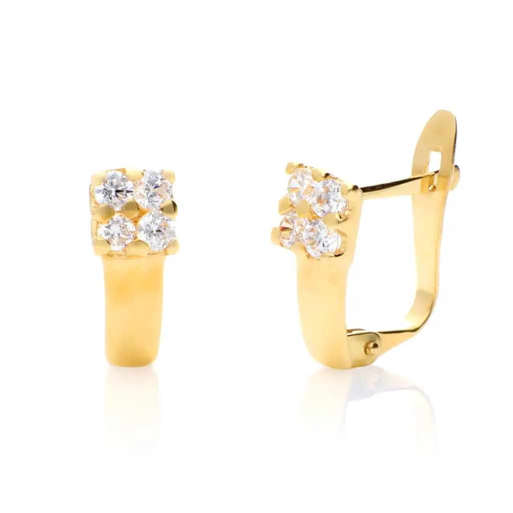 Pendientes Catalán Circonitas Oro Amarillo