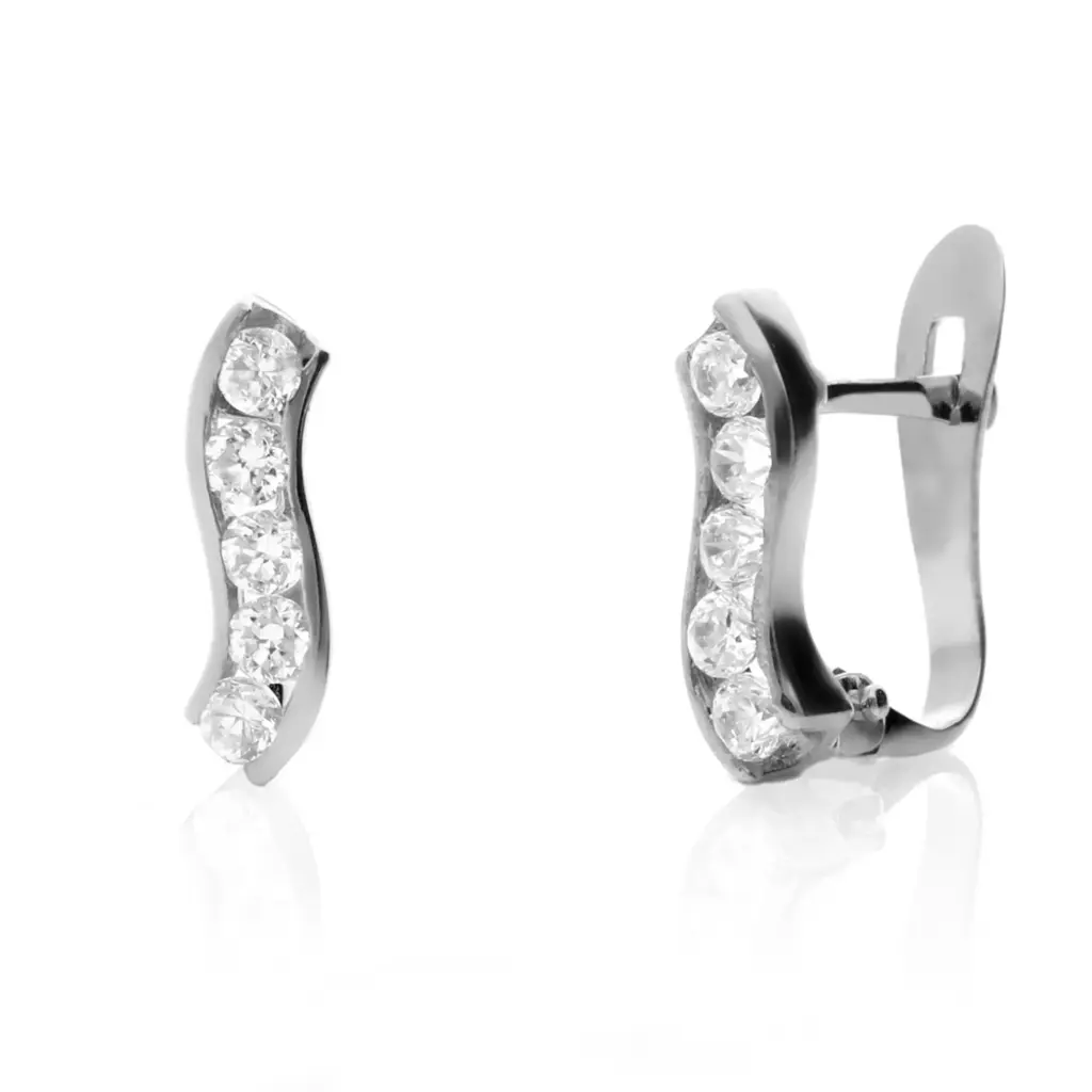 Pendientes Catalán Circonitas Oro Blanco