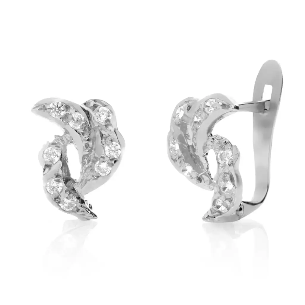 Pendientes Catalán Circonitas Oro Blanco