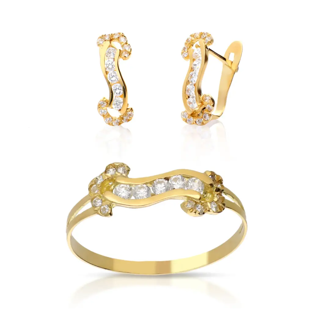 Juego Catalán Circonitas Oro Amarillo 