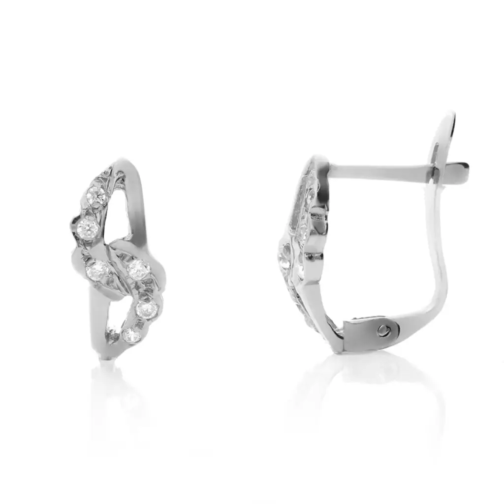 Pendientes Catalán Circonitas Oro Blanco