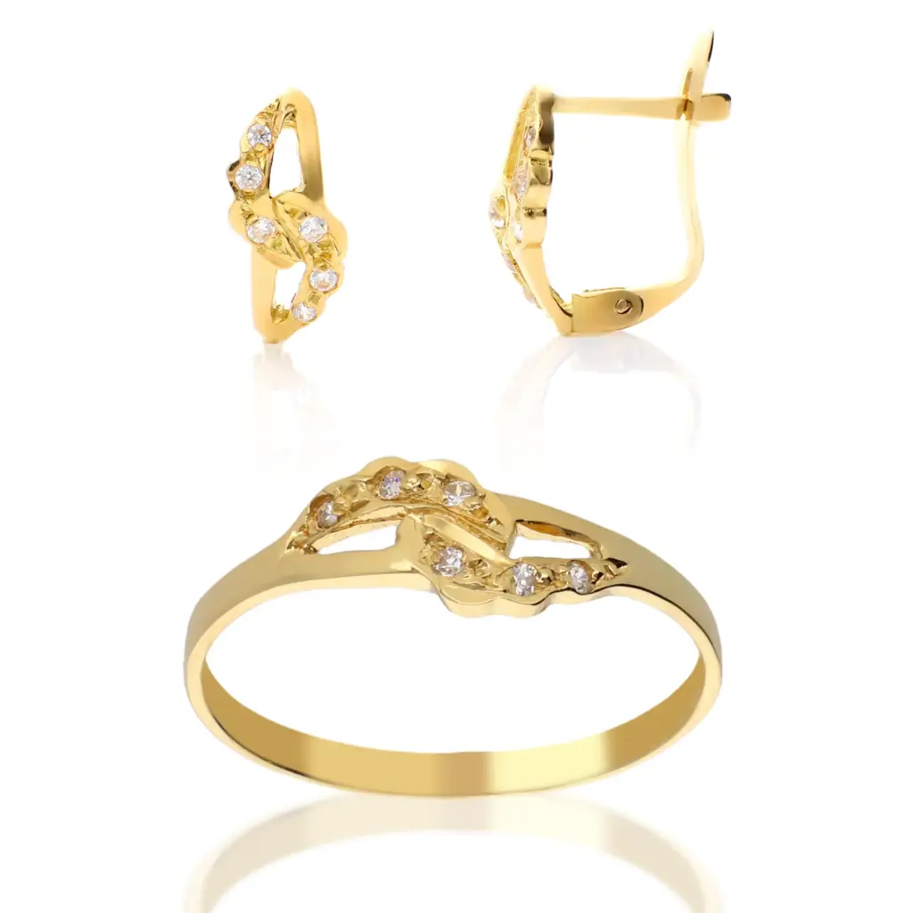 Juego Catalán Circonitas Oro Amarillo