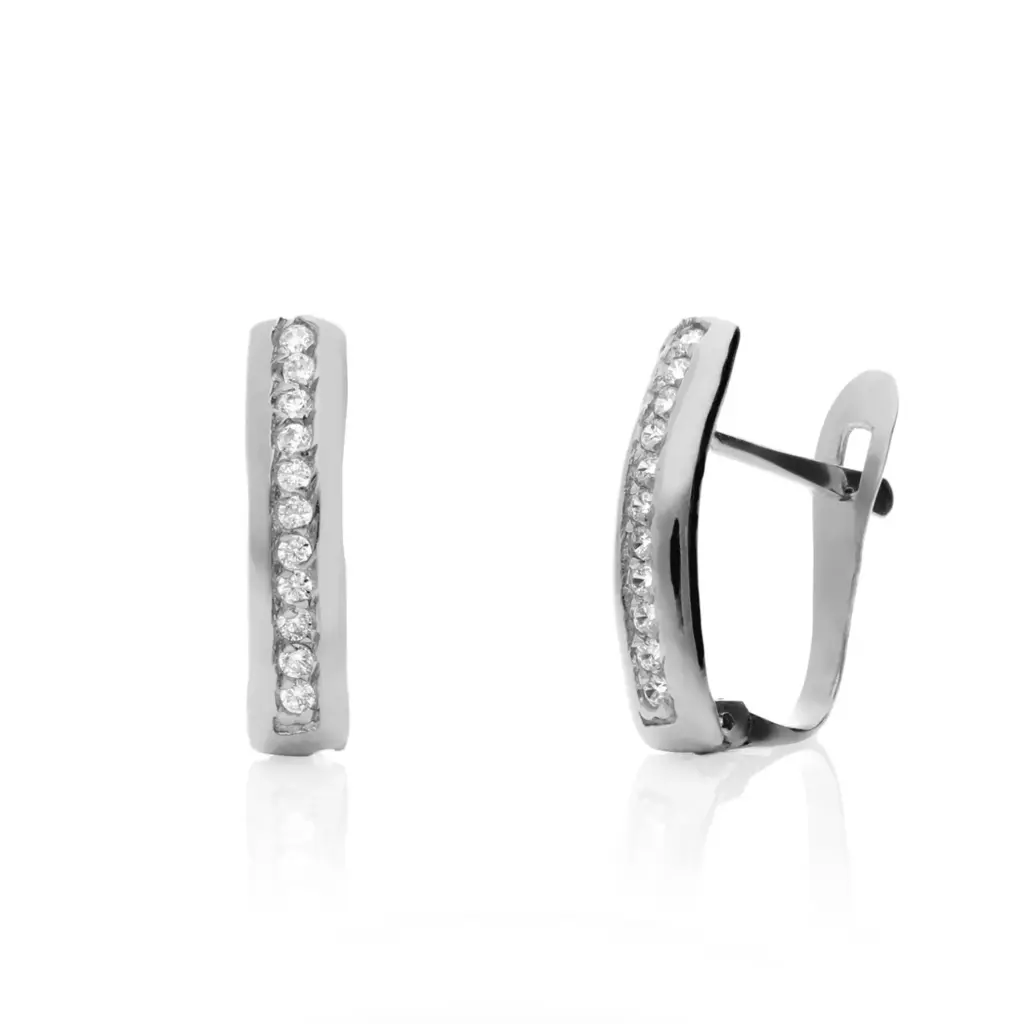 Pendientes Catalán Circonitas Oro Blanco