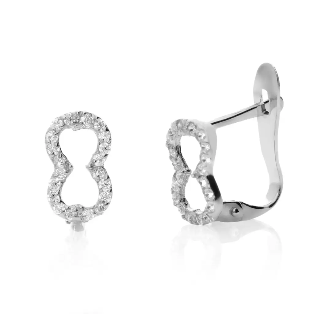 Pendientes Catalán Circonitas Oro Blanco