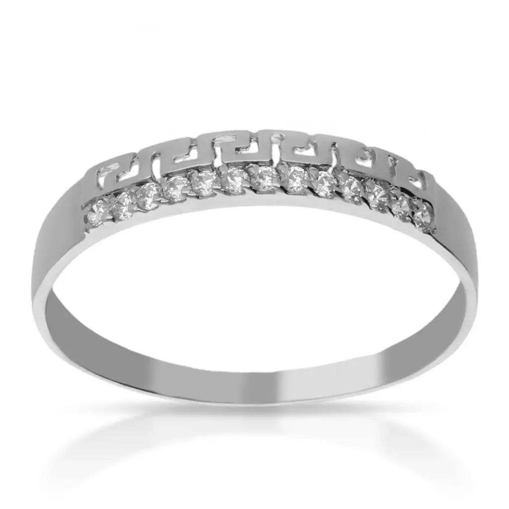 Sortija Greca Circonitas Oro Blanco