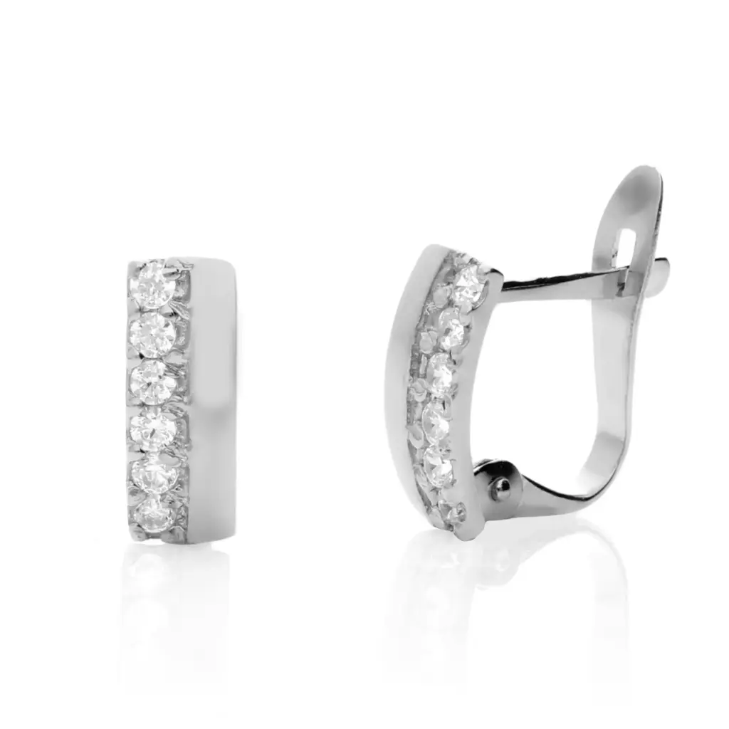 Pendientes Catalán Circonitas Oro Blanco