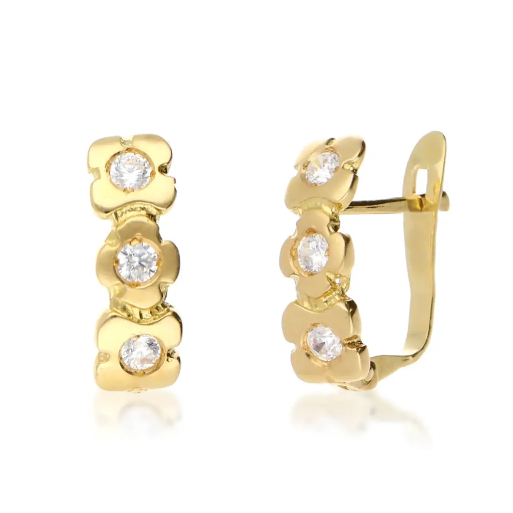 Pendientes Catalán Flores Oro Amarillo