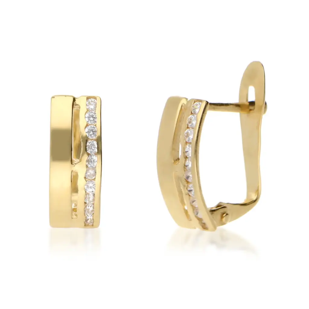 Pendientes Catalán Circonitas Oro Amarillo
