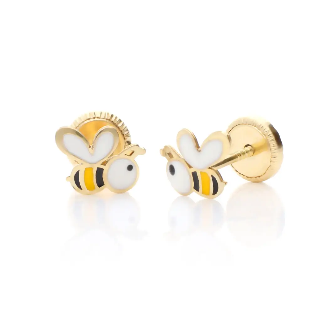 Pendientes Tuercas Abeja Esmalte