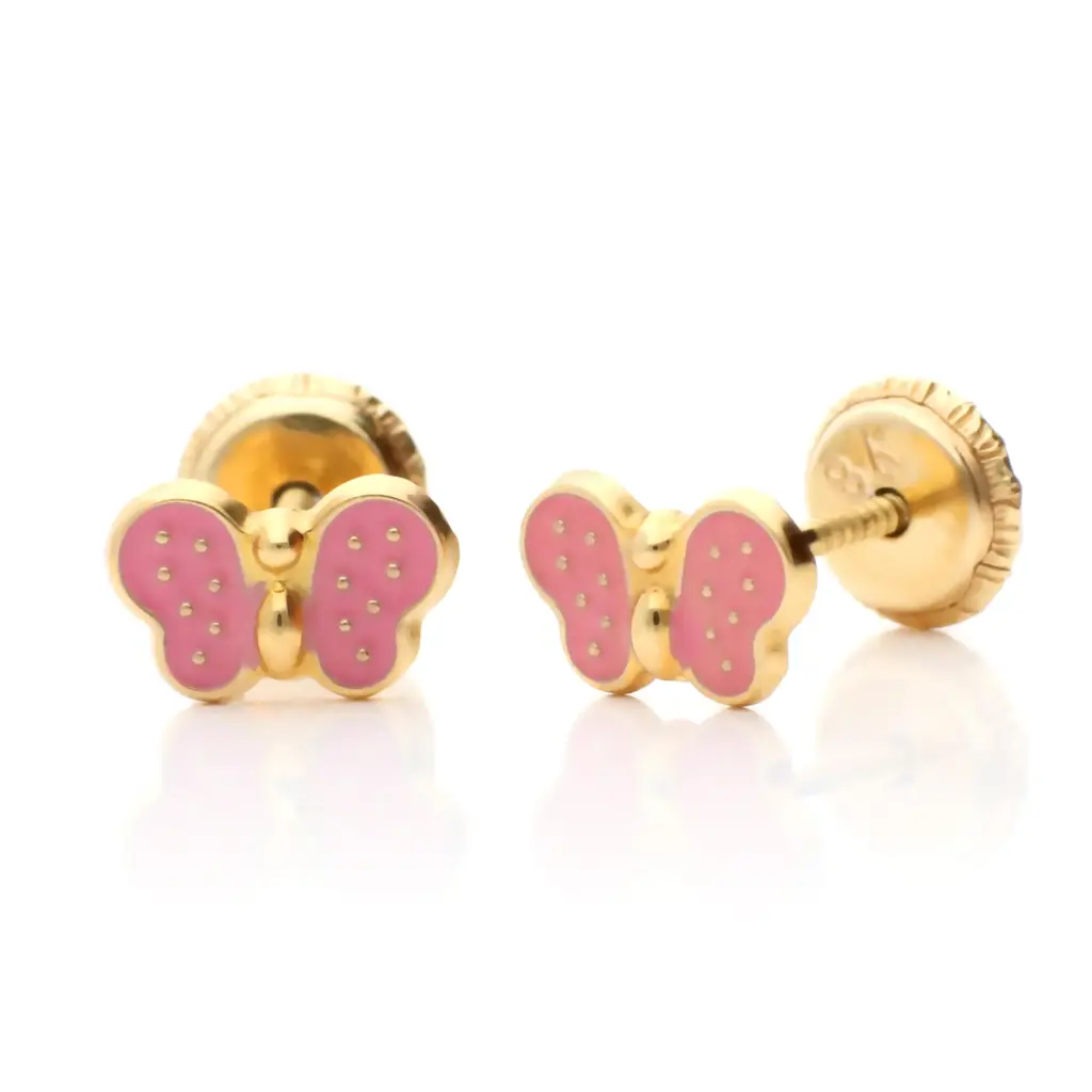Pendientes Tuerca Mariposa Esmalte