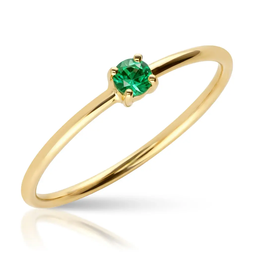Sortija Solitario Oro Amarillo Piedra Fina