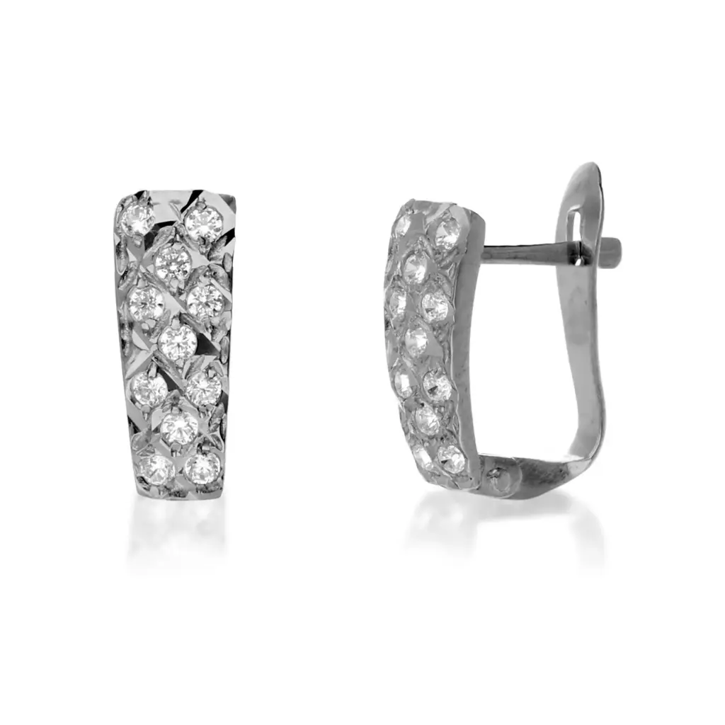 Pendientes Catalán Circonitas Oro Blanco