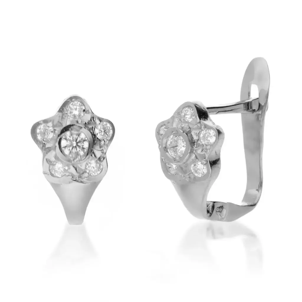 Pendientes Catalán Flor Oro Blanco
