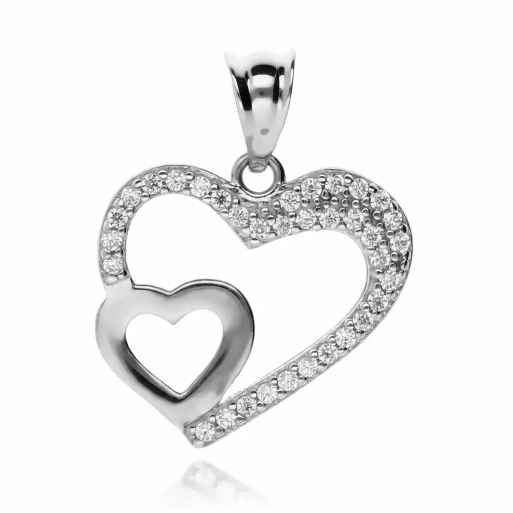 Colgante Corazón Oro Blanco