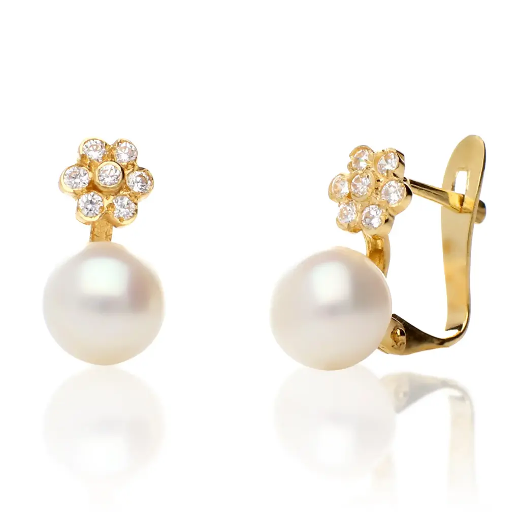 Pendientes Catalán Perla con Flor