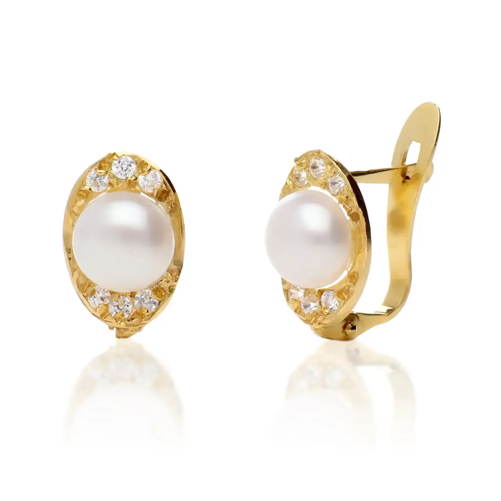 Pendientes Catalán Oval con Perla y Circonitas