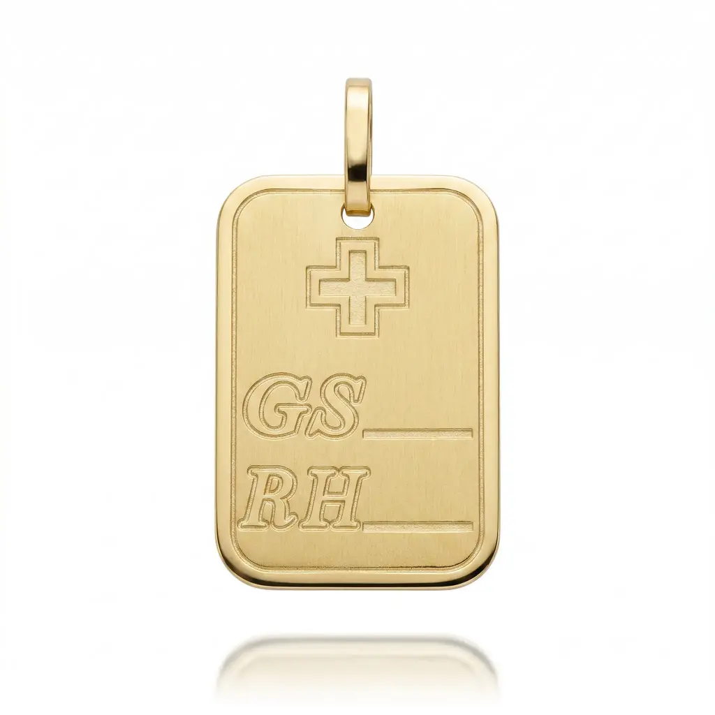 Colgante Placa Grupo Sanguíneo