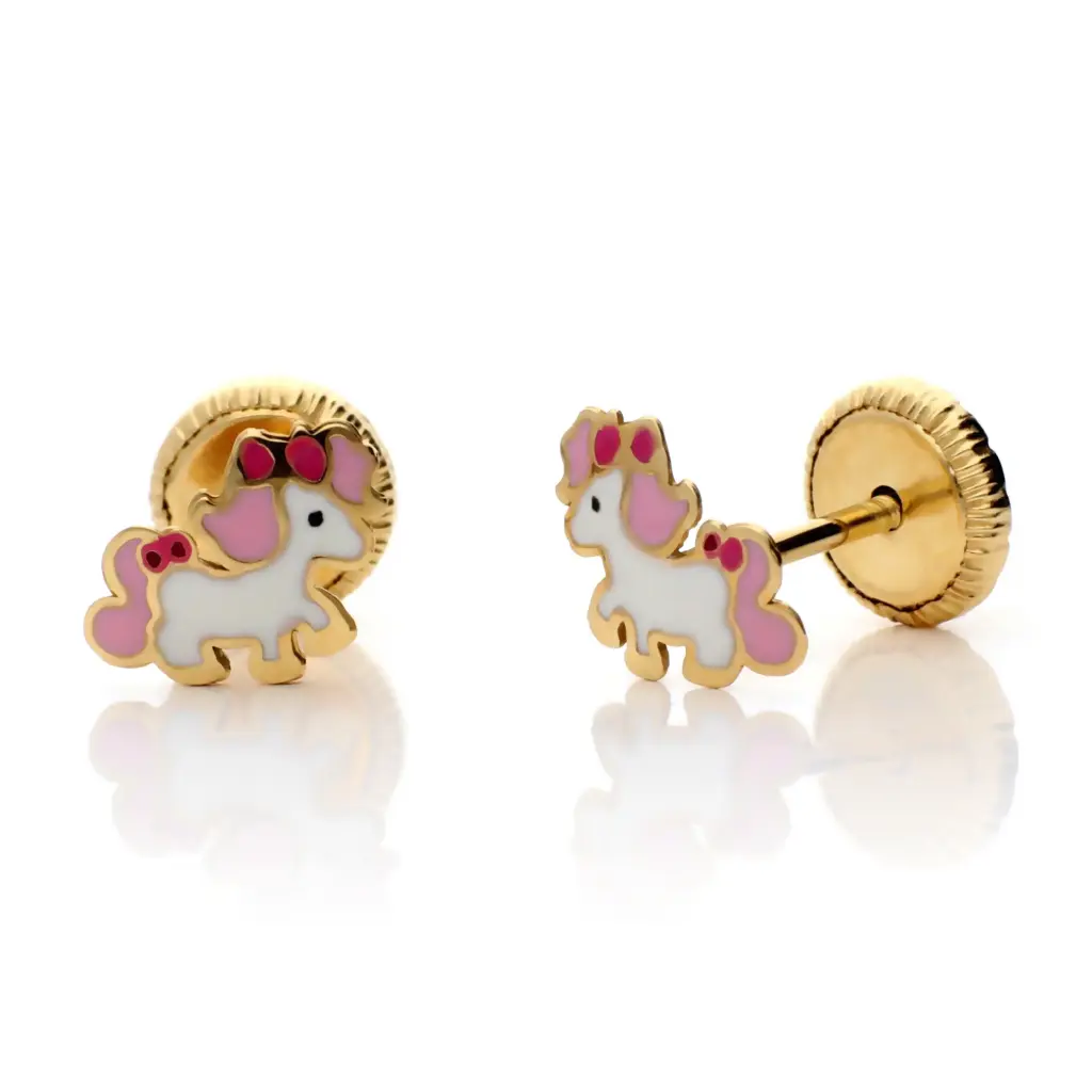 Pendientes Tuerca Pony Esmalte
