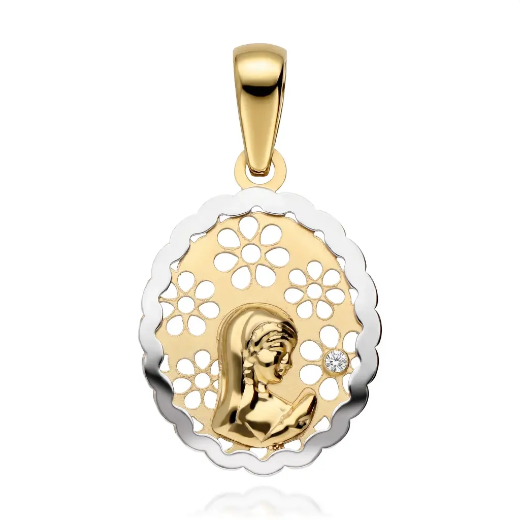 Medalla Virgen Niña Bicolor 