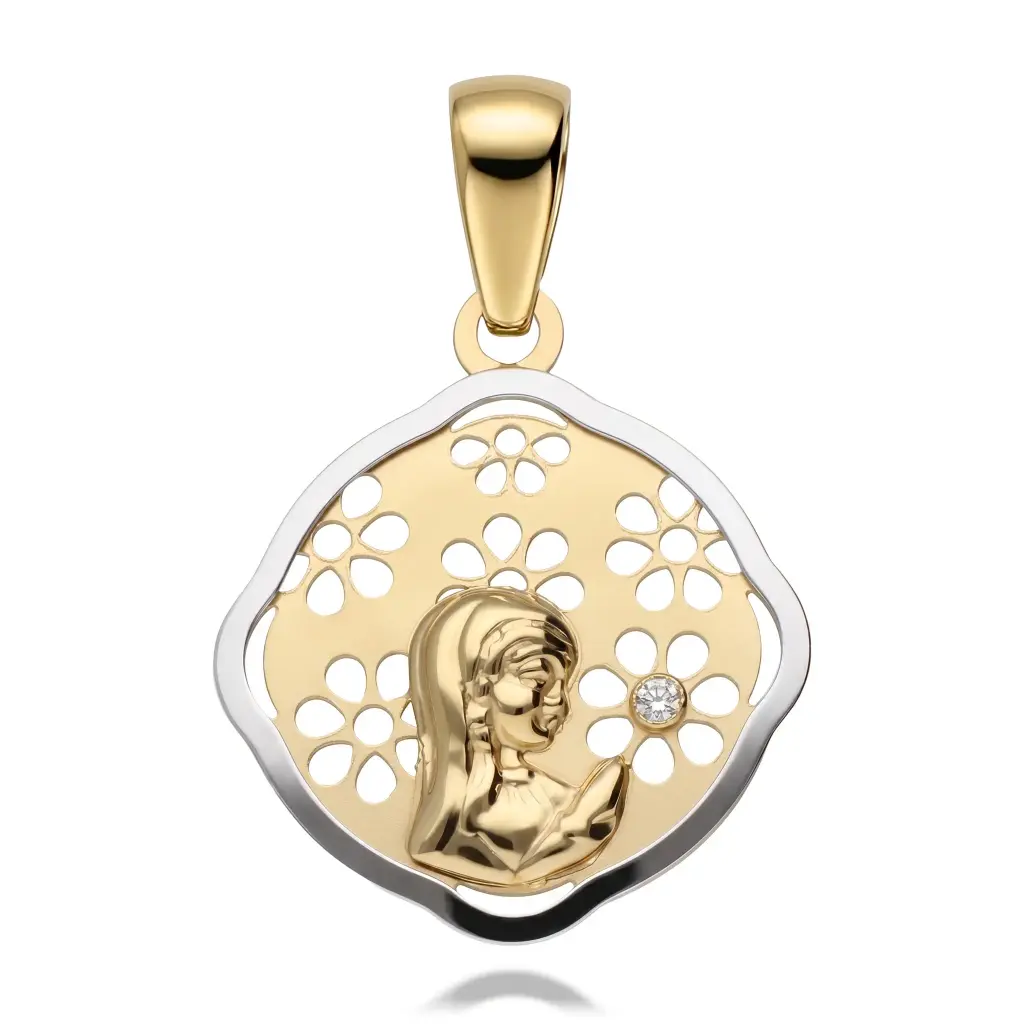 Medalla Virgen Niña Bicolor 