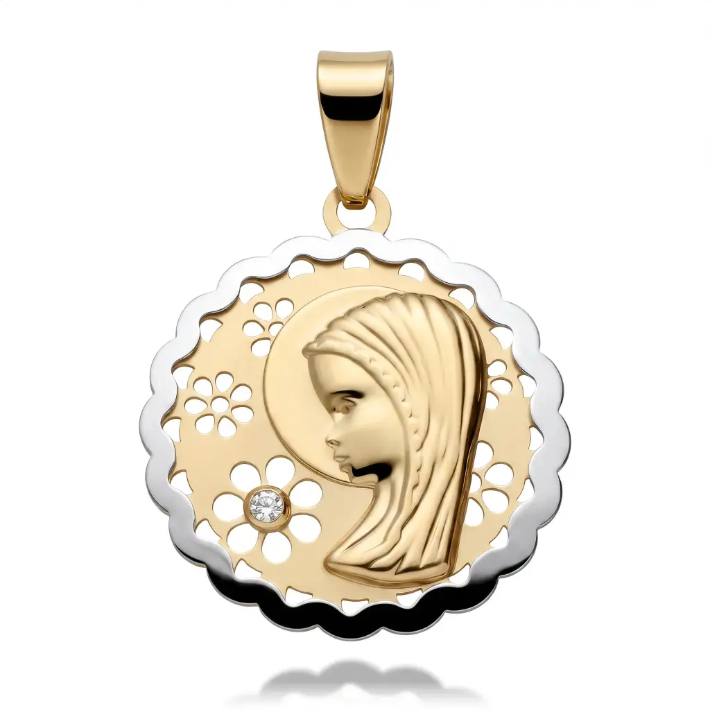 Medalla Virgen Niña Bicolor  