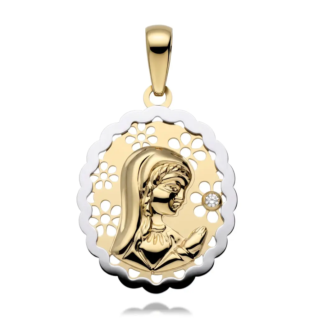 Medalla Virgen Niña Bicolor 