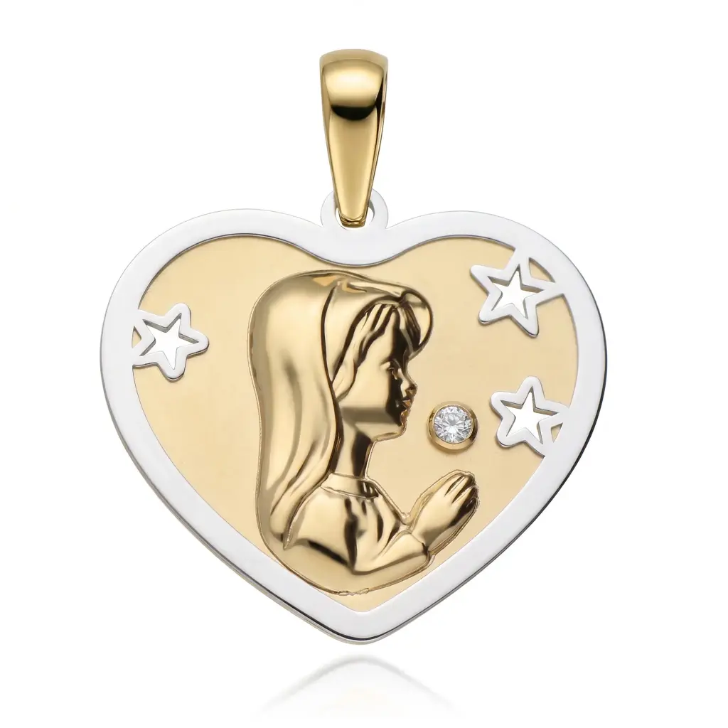 Medalla Virgen Niña Bicolor  