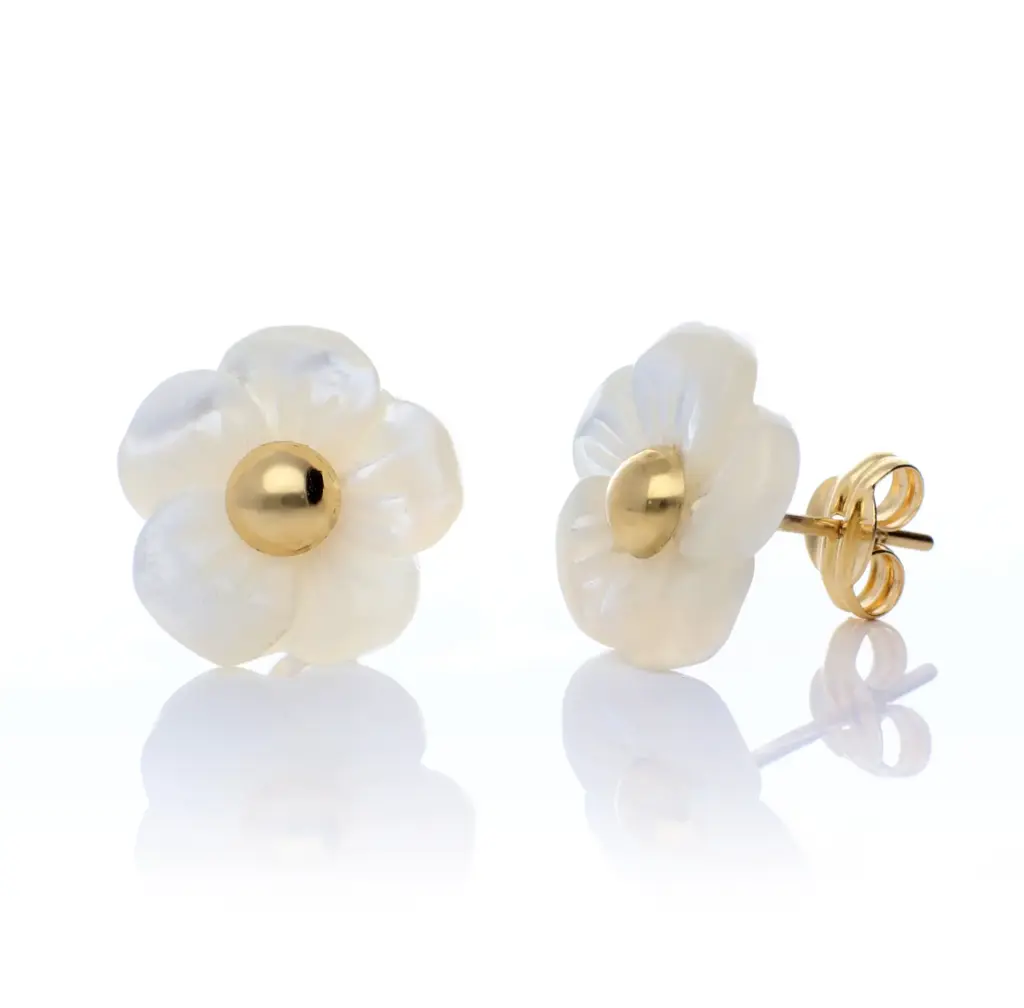 Pendientes Presión Flor Nácar