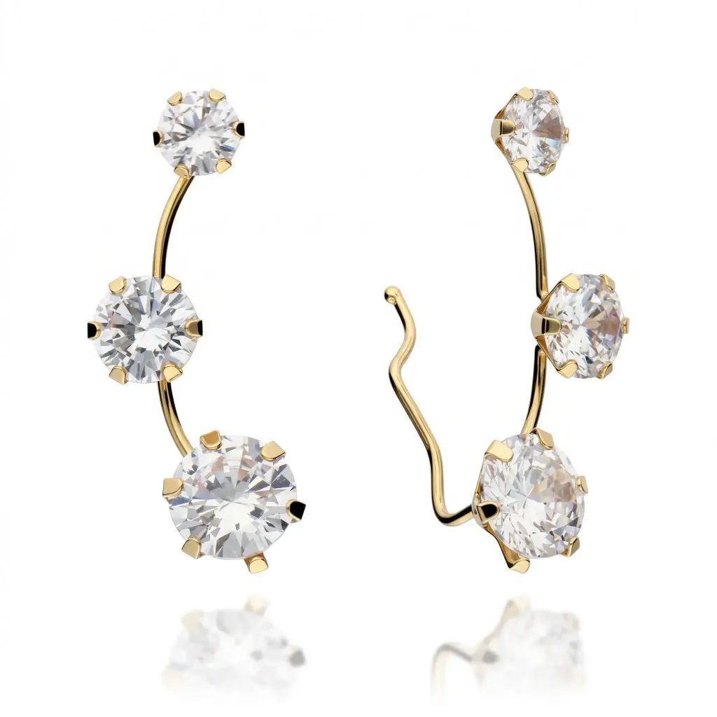Pendientes Trepador con Circonitas