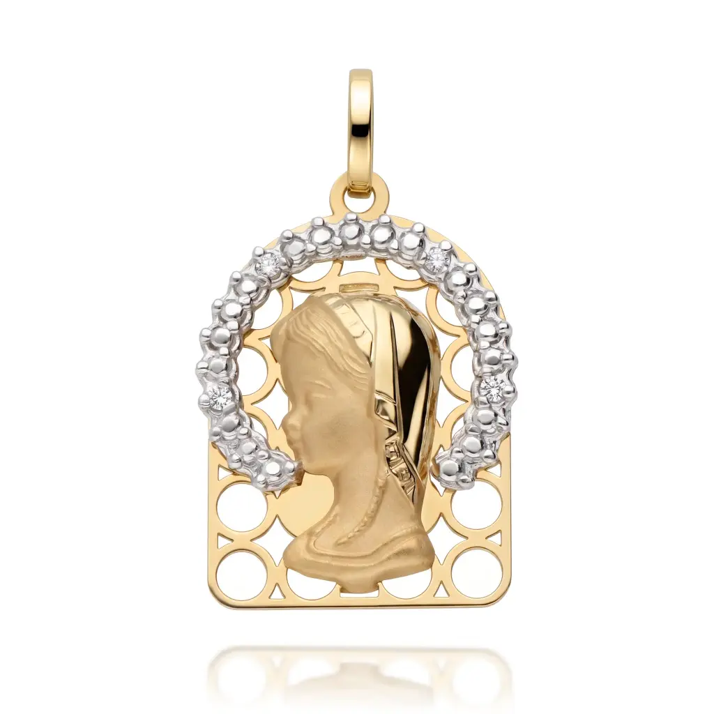 Medalla Virgen Niña con Circonitas
