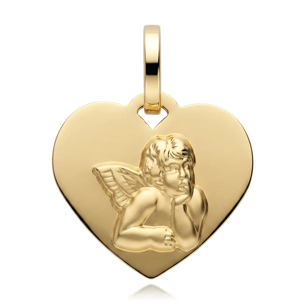 Medalla Angelote Corazón Oro Amarillo