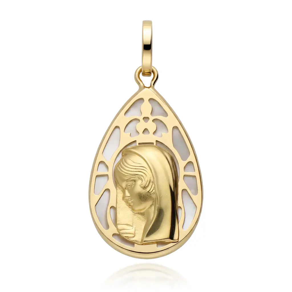 Medalla Virgen Niña Nácar Lágrima